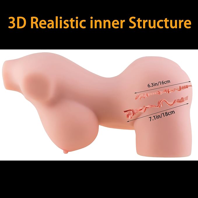 21.2lb Torso Sex Doll Male Masturbator with Boobs Anal Vagina Sex Stroker Realistic Big Butt Sex Dolls Torso Female Ass Masturbators Sex Toys Men Masturbation Adult Toys Men’s Sex Dolls Pocket Pussy - Image 4