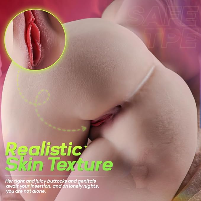 37.5LB Life Size Sex Doll with Flexible Torso, with Realistic Full Size Body Skin Texture, Soft Butt Big Breasts Pussy Ass Masturbation Hole & Breast Sex, Realistic Adult Male Sex Dolls for Orgasm. - Image 2